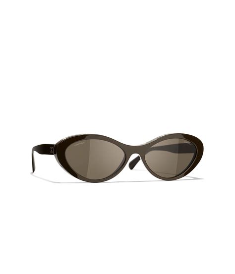 chanel oval sunglasses brown|Chanel oval sunglasses 5416.